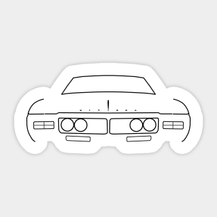 1969 vintage Buick Riviera black outline graphic Sticker